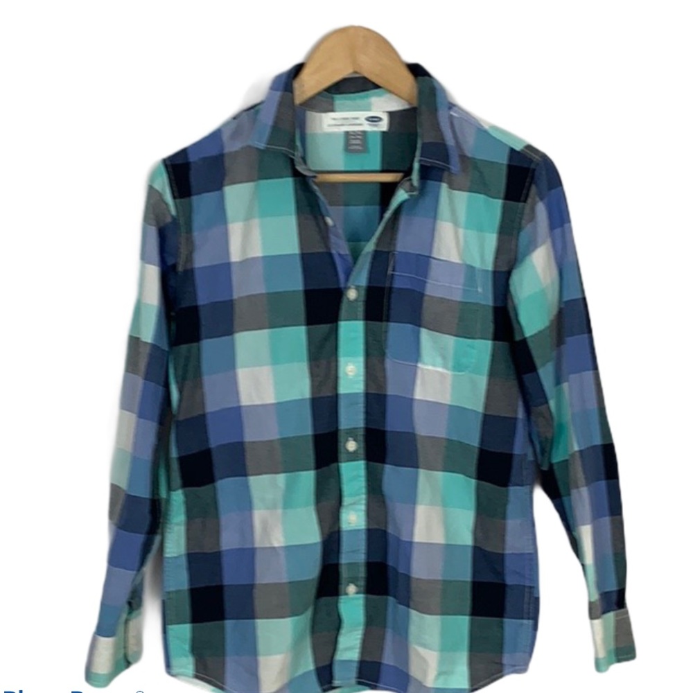 Old Navy Boys Plaid Button Down Shirt Sz XL(14-16)